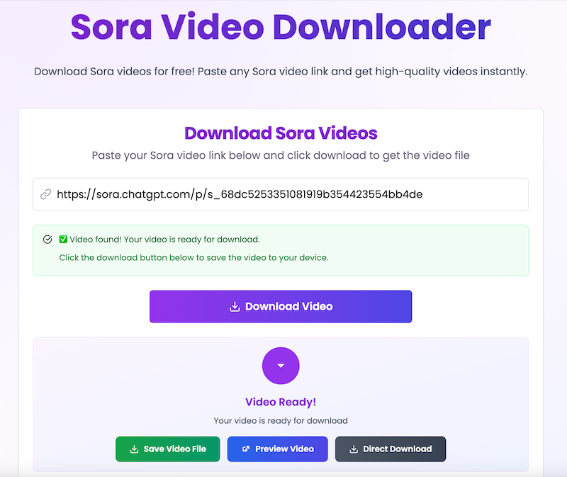 Sora Video Downloader - Simple and fast video downloading